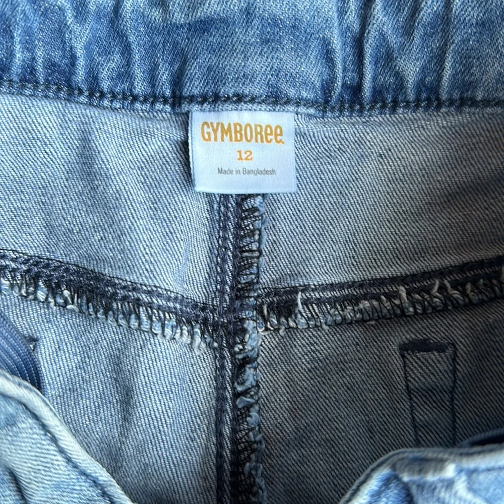 Gymboree Girls Size 12 Bermuda Shorts Medium Wash 9” Adjustable Waist Stretch